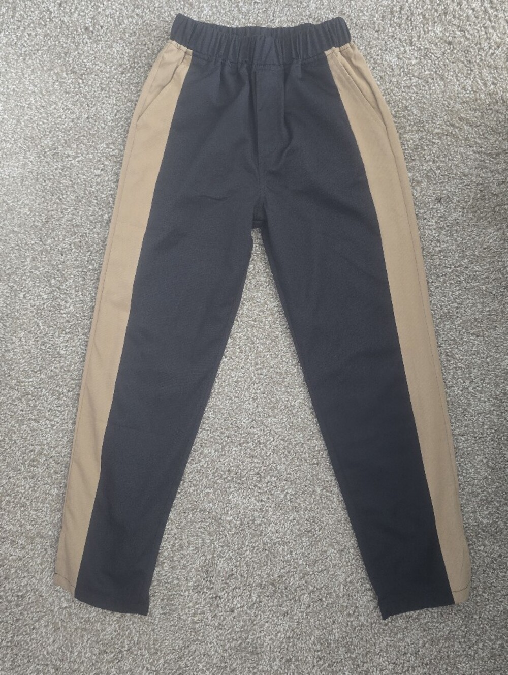 Shein Kids Two-Tone Pants in Black and Tan